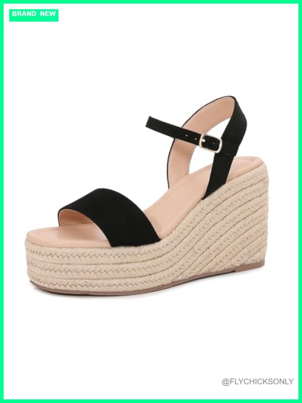 Women's Espadrille Wedge Sandals Open Toe Platform Ankle Strap Jute
